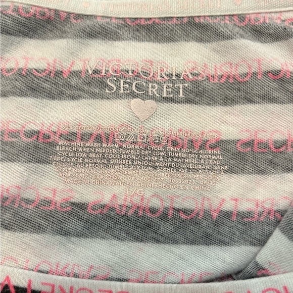 Victoria's Secret Pink and Black Striped Logo Gown - Picture 2 of 11